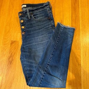 Madewell 9" High Riser Skinny Skinny Button Fly Jeans Blue 31